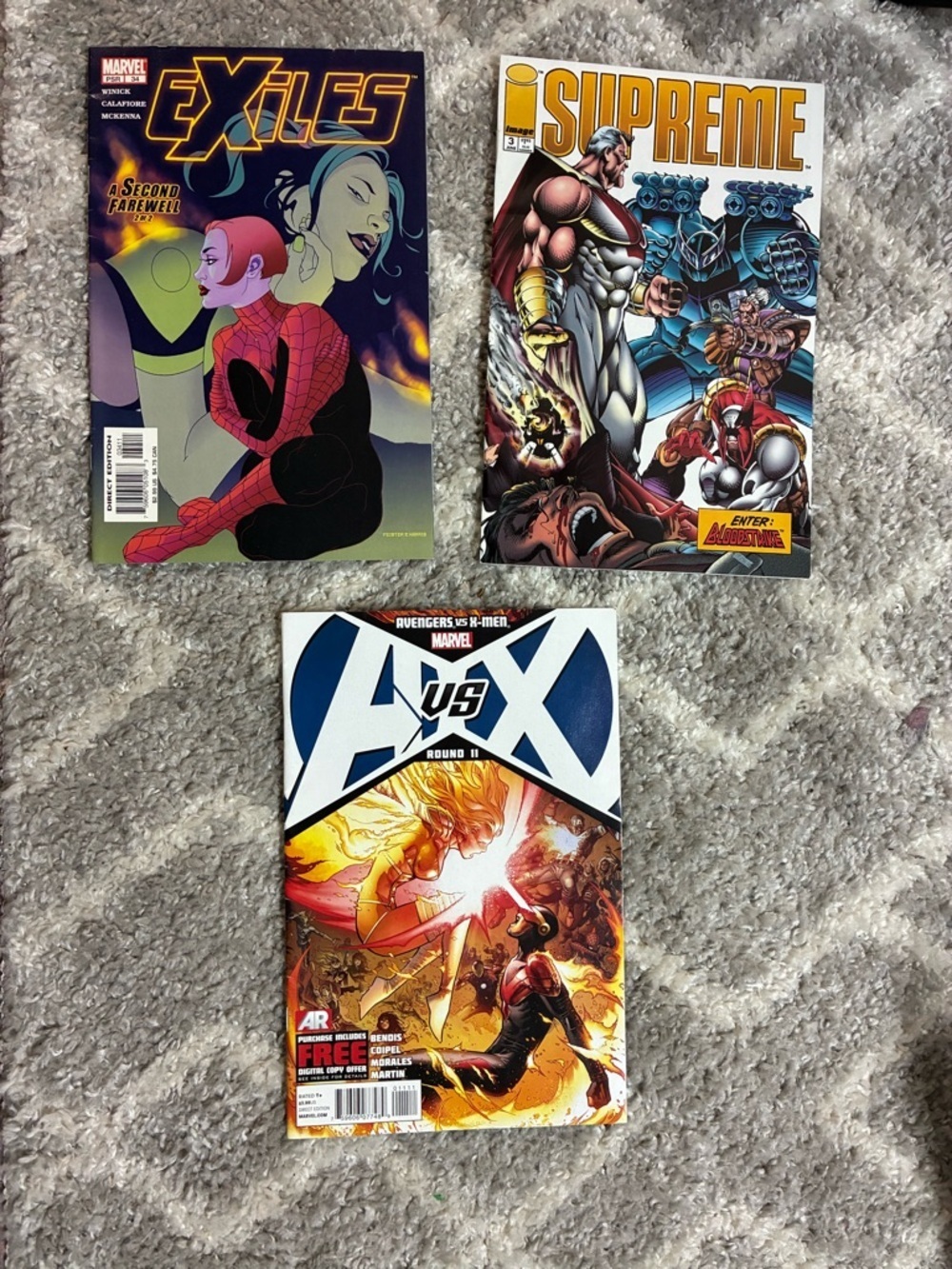 Marvel Comic Bundle of 3: Exiles, iSupreme, Avengers AvsX New